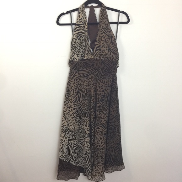 Betsey Johnson Dresses & Skirts - Betsey Johnson Leopard Halter Neck Mini Dress